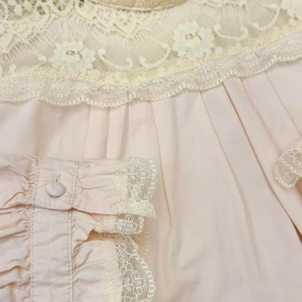 Axes Femme Lace Blouse Buttercream Himekaji Coquette Top Womens M - Picture 6 of 8